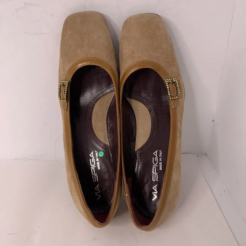Via Spiga 5 1/2 M Shoes  Women's Tan Suede pumps made in‎ Italy